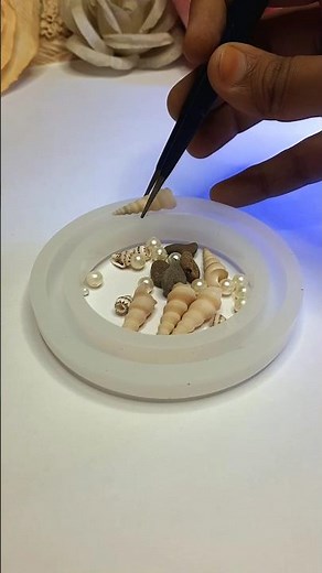 Making Epoxy Resin Bangle with Shell and Pearl 😍 Resin Bangle 😍 #bangle #jwellery