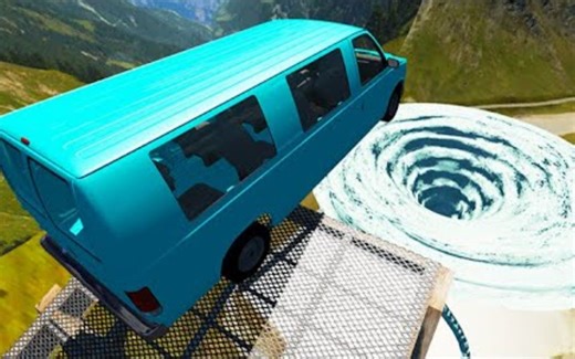 【每天十分钟·开车慢又怂】BeamNG Drive - 高速随机车辆飞跃 #77【BeamNG-Destruction】