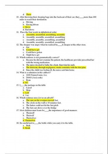 HESI A2 V2 Exam Questions with Answers All Correct pdf