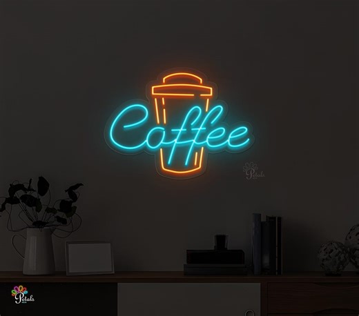 Coffee Cup Neon Sign, Coffee Cup LED Light, Coffee Shop Wall Art, Cafe & Kitchen Wall Decor, Home, Bar Neon Light, Cozy Caffeine Display - Etsy