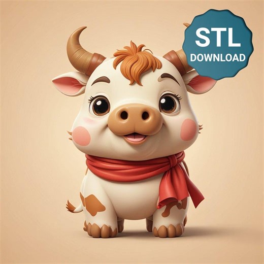 3D Printable Chibi Cow STL – Toy Figurine, Farm Decor (digital Download) - Etsy