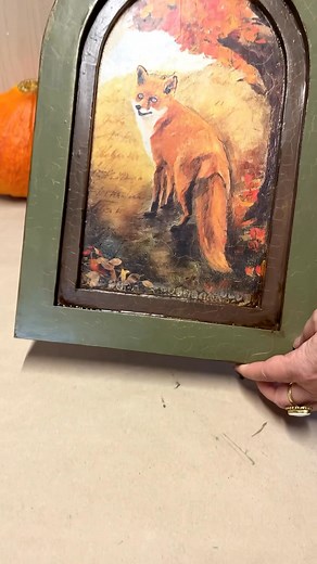 6.7K views · 97 reactions | Beautiful, classy and a little bit autumnal wall decoration created by Hameleons Star of the show in this project - “Painted Fox” rice paper by Teresa Rene Art ☺️ | Decoupage Queen | Facebook