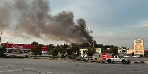 Former Doyle Manufacturing building severely damaged by fire