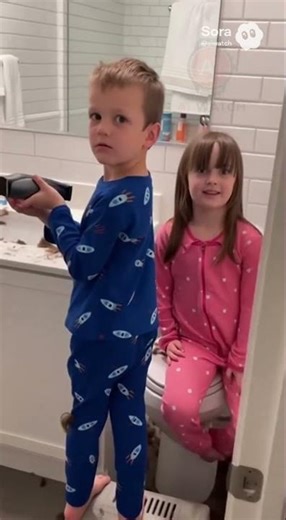 5-YEAR-OLD GIVES HIMSELF BUZZ CUT WITH ELECTRIC CLIPPERS WHILE PARENTS AREN'T WATCHING