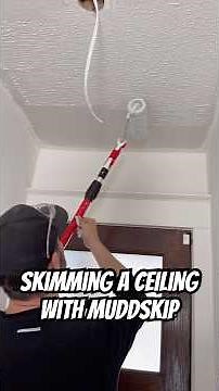 We skim-coated this nasty ceiling texture and using Muddskip!