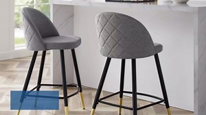 Modway Cordial Fabric Upholstered Dining Counter Stools in Azure - Set of 2