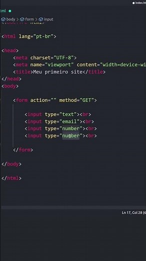 Inputs de Formulário HTML