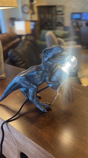 Who says dinosaurs are extinct? 🦖 Not this lamp! Priced at $125 — it’s bringing prehistoric charm and modern glow to your space. 💡✨ | Furniture Mart Colorado
