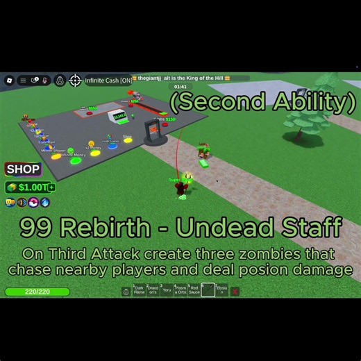 Elemental Powers Tycoon 99 Rebirth Undead Staff Showcase Roblox