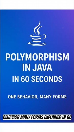 Polymorphism in Java for Beginners | OOP Concept in 60 Seconds. #programming