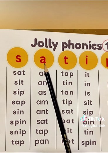 Jolly Phonics Group 1: S, A, T, P, I, N Letter Sounds & Words