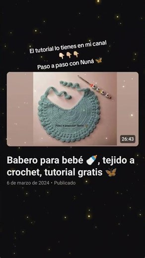 Crochet bib tutorial 🧶🦋 #crochet #crochet #tutorial #baby