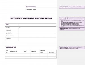 Procedure for Measuring Customer Satisfaction [ISO 9001 templates]