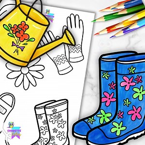 Gardening Coloring Pages for Kids. Coloring Banner for Kids. Gardener and Rain Boot Coloring Pages. Educational Nature Coloring Pages. - Etsy Canada