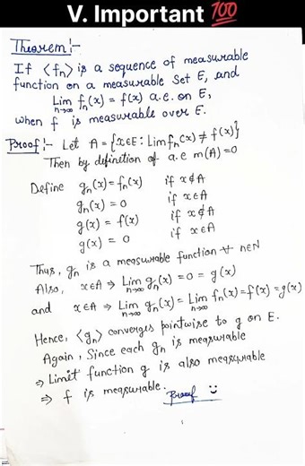 M.Sc.(math) #V. Important Theorem# Sem.-3rd, Paper- Measure & Integration. #MGKVP#