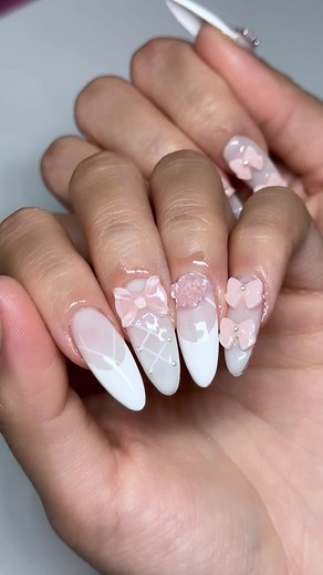 Balletcore Nails Tutorial for Korean Gel Nail Extensions