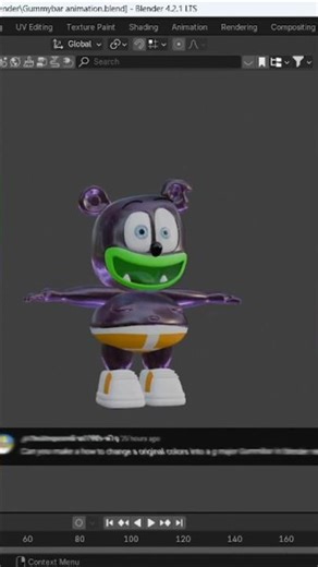 👉 I Turned a Gummy Bear Transparent 🤯 Blender #blender #3dmodelingsoftware #blendergameengine
