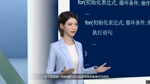 Java数字人教学-打印九九乘法表