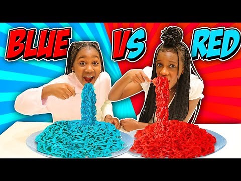 RED FOOD VS BLUE FOOD CHALLENGE!!!