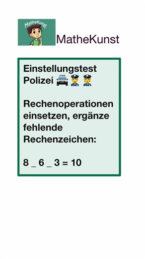 Einstellungstest Polizei 👮 Rechenoperationen einsetzen #mathematik