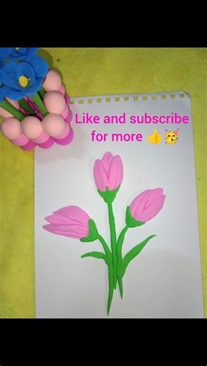 Tulip flower with clay 🌷#clay #tulip #flower #viralshorts