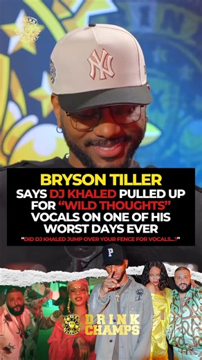 “They say DJ Khaled jumped over the fence…" Bryson Tiller clears up the viral story about DJ Khaled “jumping his fence” to get the “Wild Thoughts” vocals, explaining what really happened the day Khaled showed up and much more on this ALL-NEW Episode of Drink Champs is OUT NOW On #DrinkChamps' #YouTube | Drink Champs