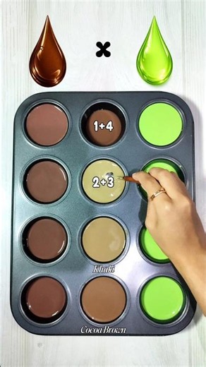 Mixing Chocolate Brown 🤎 and Fresh Green 💚 | 4 New Shades ✨ #colormixing #satisfying #asmr #art