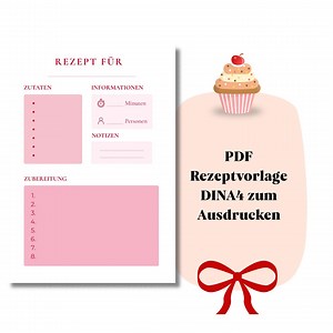 Fiche recette moderne à imprimer (format A4) | Modèle de recette minimaliste rose | PDF imprimable | Téléchargement instantané | Modèle de recette rose et rouge - Etsy France