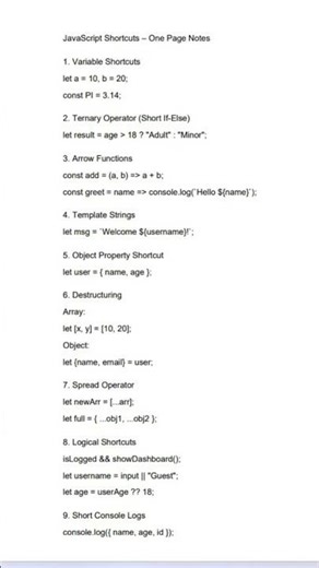 JavaScript Shortcuts #javascript #java #coding #shorts