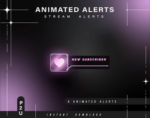 6x Animated Cyber Alerts - Animated Alerts for Twitch - Aesthetic Alerts - Cute Animated Alerts for Stream - Twitch - Stream - Etsy