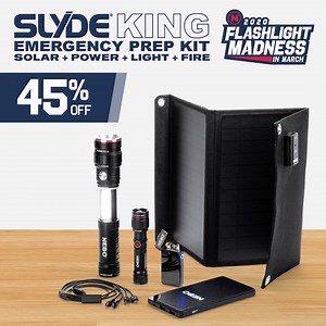 2.1K views · 63 reactions | Black Friday Deals are back! It’s Flashlight Madness in March by NEBO! Save 45% on the SLYDE KING EMERGENCY PREP KIT below ⬇ https://www.nebotools.com/pg/Flashlight-Madness-in-March%21/60 | NEBO | Facebook