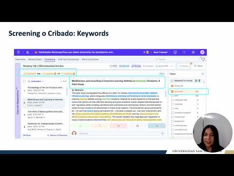 Rayyan: Screening y Full Text Screening