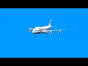 airplane PAN AM flying different turns - blue screen effect