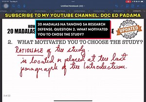 20 MADALAS NA TANONG SA RESEARCH DEFENSE. QUESTION 2. WHAT MOTIVATED YOU TO CHOSE THE STUDY? #docedpadama #angsabinidoced #graduateschoollife #graduateschool #researchdefense #research #researchtitlesbydocedpadama #researchtheorybydocedpadama #isumbongmokaydocedpadama #researchwritingwithdoced #researchpaper #fyp #foryoupage