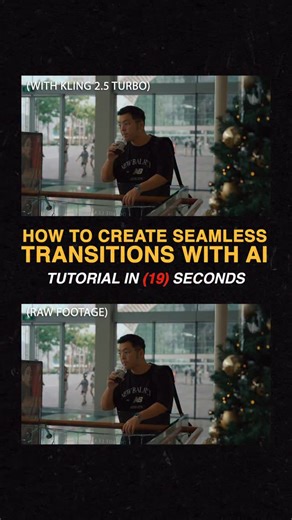 Declann Drostan Tan | Content Creator on Instagram: "This is the Seamless Drone Transition Effect! And here’s how you do it! 🚁 Comment the word “SEAMLESS” to get the prompt for free!! 😎 1️⃣ Set your camera on a tripod and film a few different shots. I like mixing indoor and outdoor scenes for better transitions. 2️⃣ On your first clip, scroll to the very last frame. Take a screenshot. 3️⃣ On your second clip, take a screenshot of the first frame. 4️⃣ Open Higgsfield AI. Go to Create → Videos →