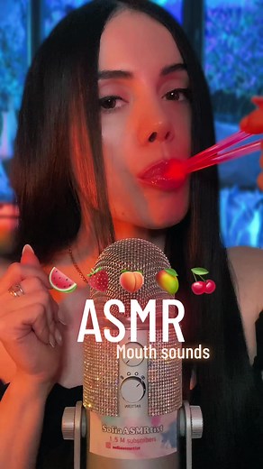 🍉🍓🍑🍒🥭 #asmr #asmrmouthsounds #mouthsounds #海外asmr #音フェチASMR #fyp | asmr mouth sound