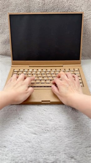 Beautiful Cardboard Laptop Build | Working keys✨| ダンボールのノートパソコン #cardboardcraft #diyproject #ダンボール工作