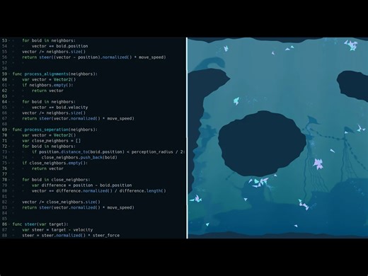【中配】编程实现：鱼群模拟（Boids） - codat