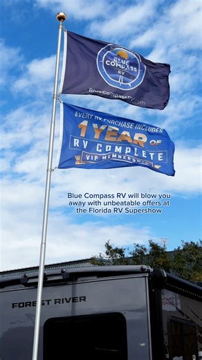 💨 Be blown away by unbeatable deals with Blue Compass RV at the Florida RV Supershow! https://bit.ly/49m1pem | Blue Compass RV