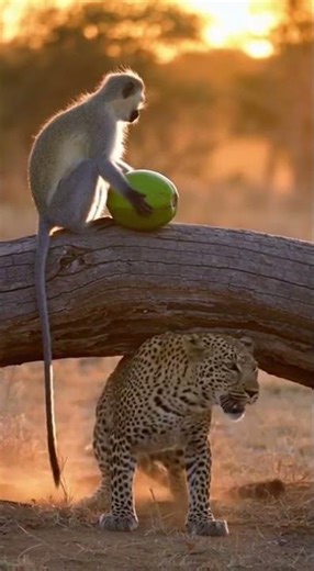 TOO CLOSE Monkey Tries to Knock Out a Leopard Wild Animal Fight #wildlife #nature #animals