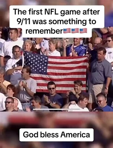 🚨 This is the AMERICA I grew up in. The first NFL game after 9/11, fans standing together, holding back tears, waving the flag like their lives depended on it.No division. No politics. Just pure love of country.