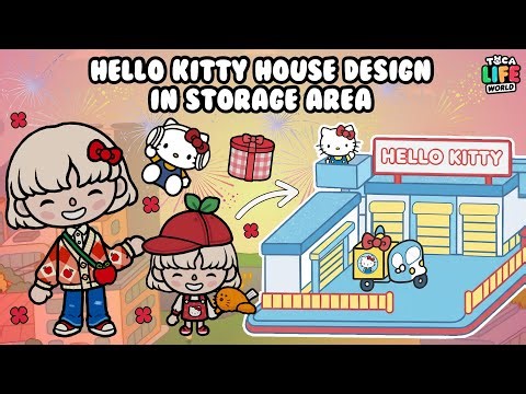 Hello Kitty House Design In Storage Area ❤️💙💛| Toca Life World 🌍 | Toca Boca House Design