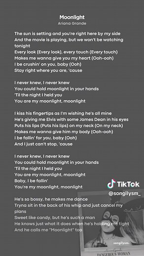 Moonlight - Ariana Grande Song Lyrics Video