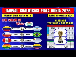 Jadwal Kualifikasi Piala Dunia 2026 Live Malam Ini ~ VENEZUELA vs ARGENTINA ~ CHILE vs BRAZIL