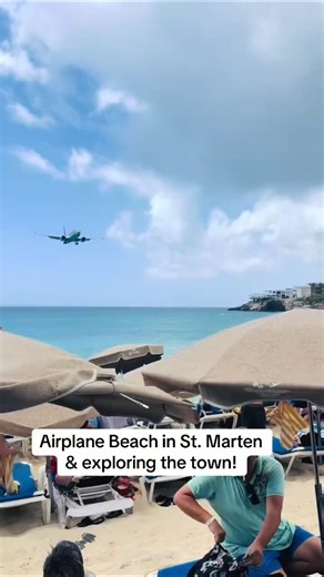 Exploring St.Marteen. Have you visited airplane beach? The planes are so close! #airplanebeach⭐