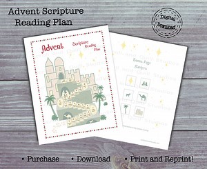 Advent Scripture Reading Plan in Two Color Options With Bonus Marker Page - Etsy Canada