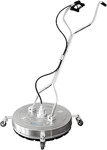 EDOU 24'' Pressure Washer Surface Cleaner Attachment Power Washer Accessory with Dual Handle,Trigger Gun,4 Castors and Stainless Steel Housing