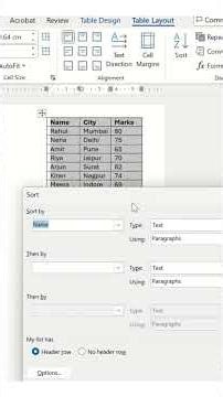 Sort Table Data in Word by CA Somil Bhansali #msword #mstricks #microsoftword