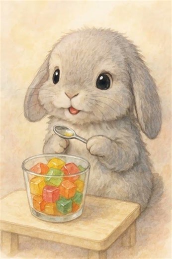 What Bunny Eats: Colorful Jelly Cubes 🍮🐰 #rabbit #bunny #cute #funny #cutebunny #animals