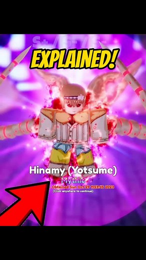 Hinamy Unit Details in Roblox Anime Adventures